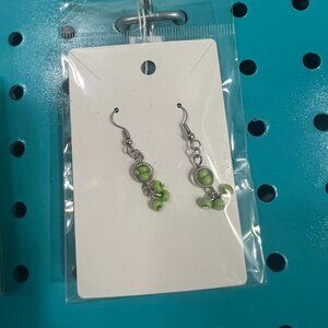 Handmade Silver and Green Earrings